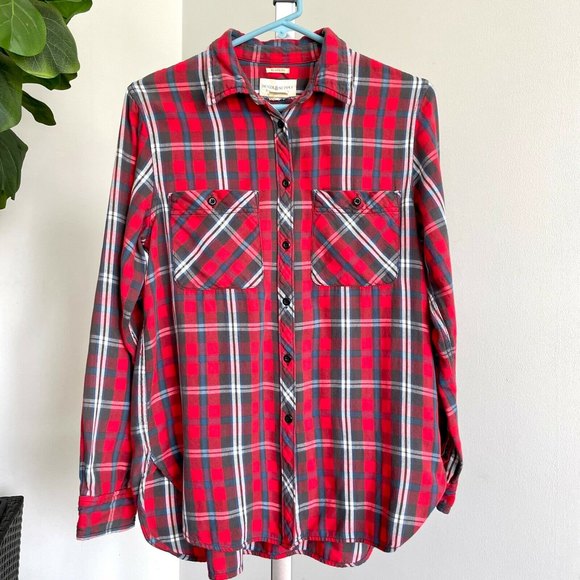 Denim Supply Tops - Ralph Lauren Denim & Supply Red Gray White Plaid Flannel Utility. Shirt Size M